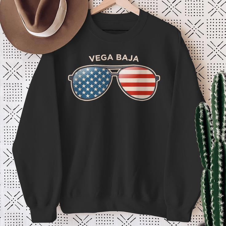 Vega Baja Pr Vintage Us Flag Sunglasses Sweatshirt Gifts for Old Women