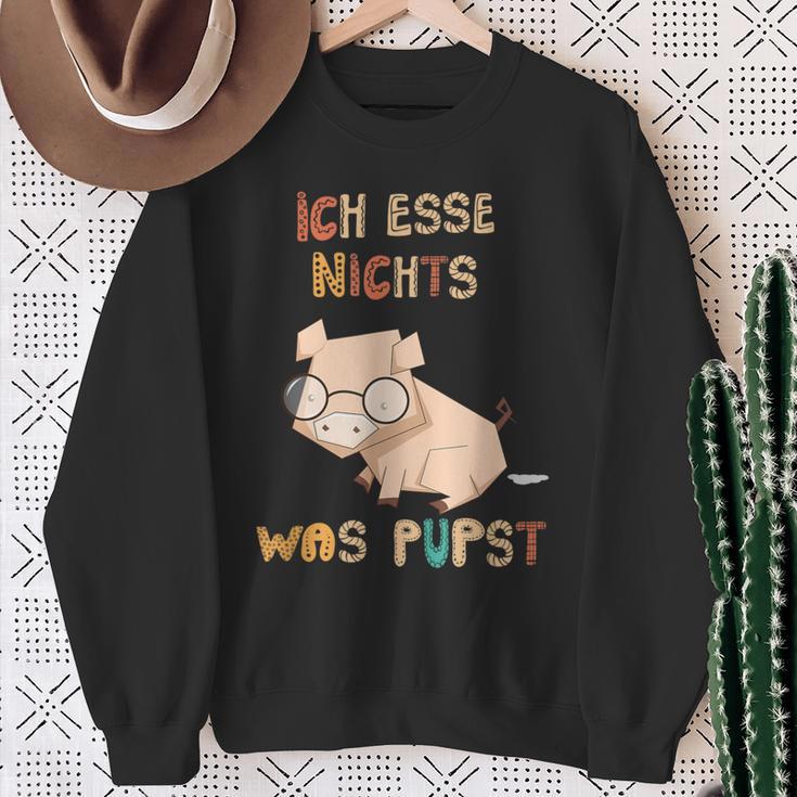 Vegetarianegan Ich Esse Nichts Was Pupstegan Sweatshirt Geschenke für alte Frauen