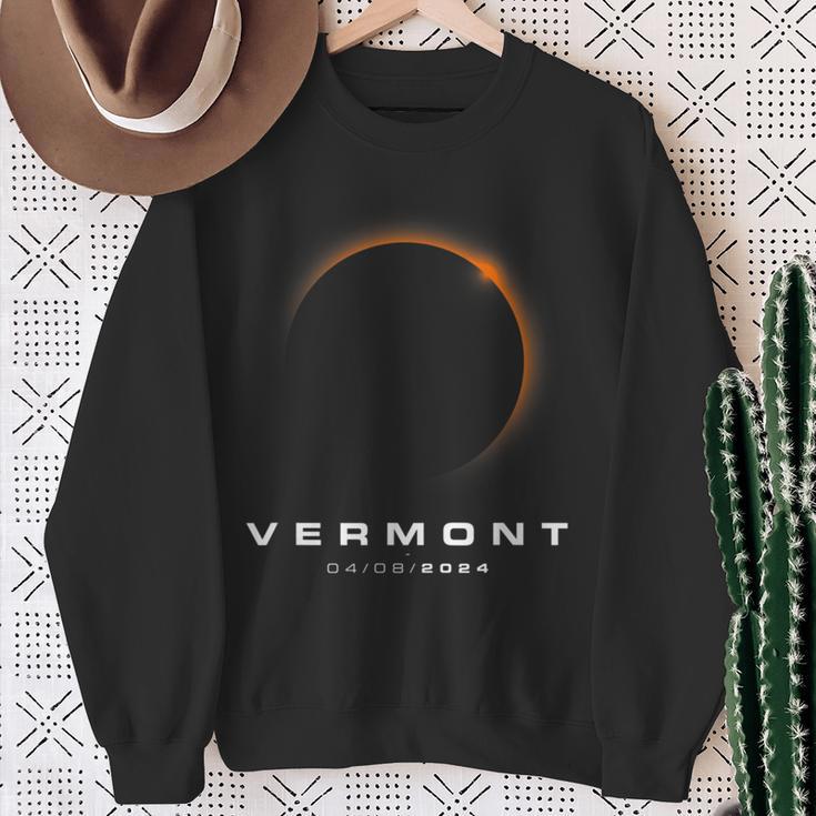 Vermont Total Solar Eclipse 2024 Vermont Solar Eclipse Sweatshirt Gifts for Old Women