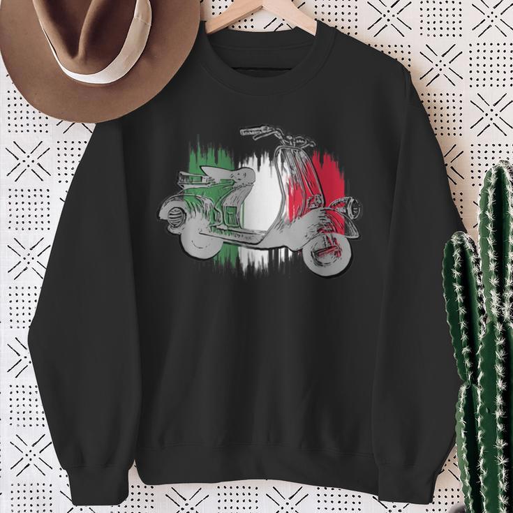 Vespa Scooter Vintage Retro Italian Flag Sweatshirt Geschenke für alte Frauen