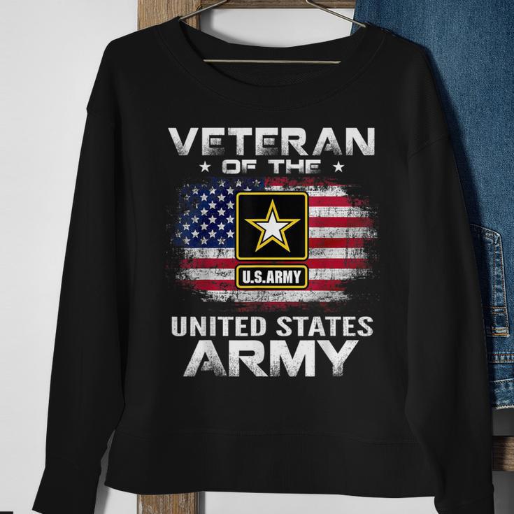 Veteran Of The United States Army With American Flag Sweatshirt Gifts for Old Women