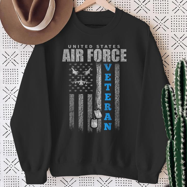 Veteran Of The Us Air Force Usa Flag Veterans Sweatshirt Gifts for Old Women