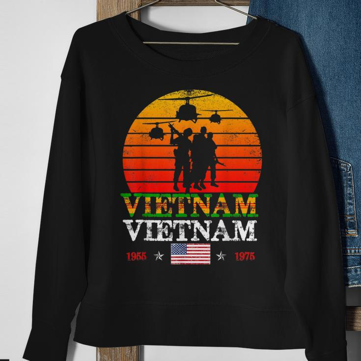 Vietnam Veteran Helicopter Bell Uh1 Huey Vintage Sweatshirt Gifts for Old Women