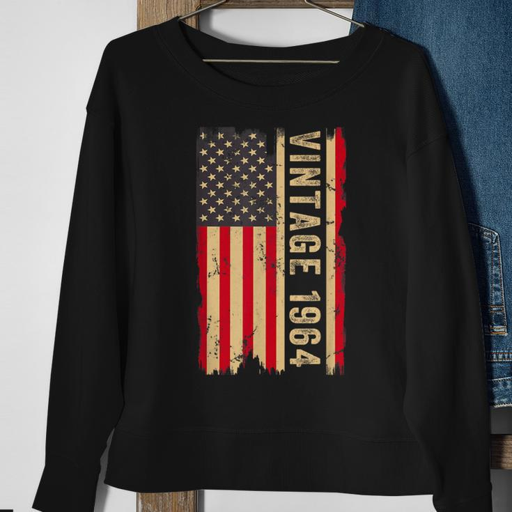 Vintage 1964 60Th Birthday 60 Years Old American Flag Sweatshirt Gifts for Old Women