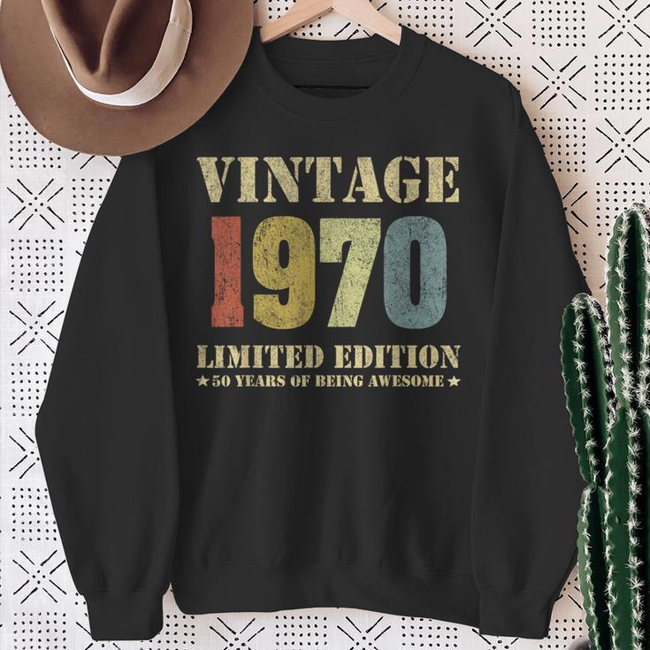 Vintage 1970 Clothes 50 Years Old Retro 50Th Birthday Sweatshirt Gifts for Old Women