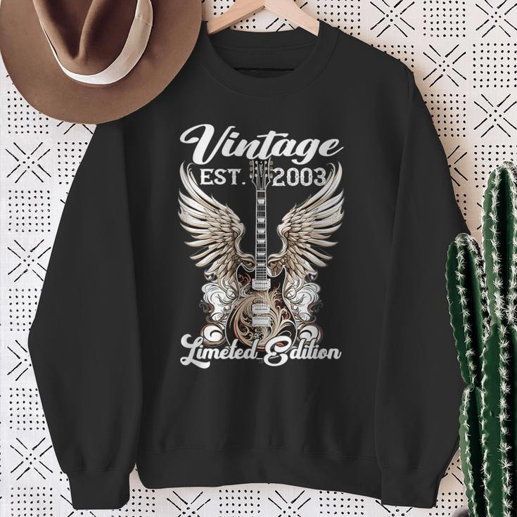 Vintage Since 2003 Limeted Classic Rock Guitar Year Of Birth Sweatshirt Gifts for Old Women