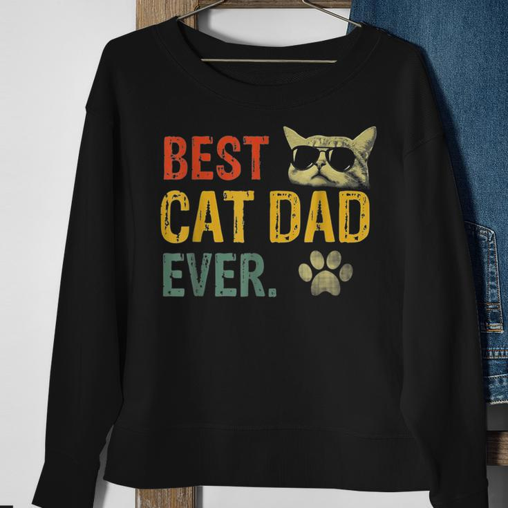 Vintage Best Cat Dad Ever Cat Daddy Sweatshirt Gifts for Old Women