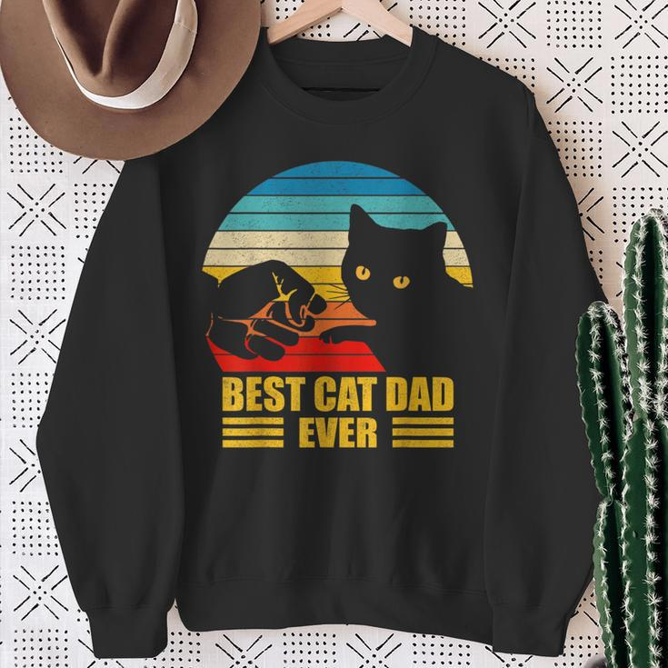 Vintage Best Cat Dad Ever Cat Daddy Father Day Sweatshirt Gifts for Old Women