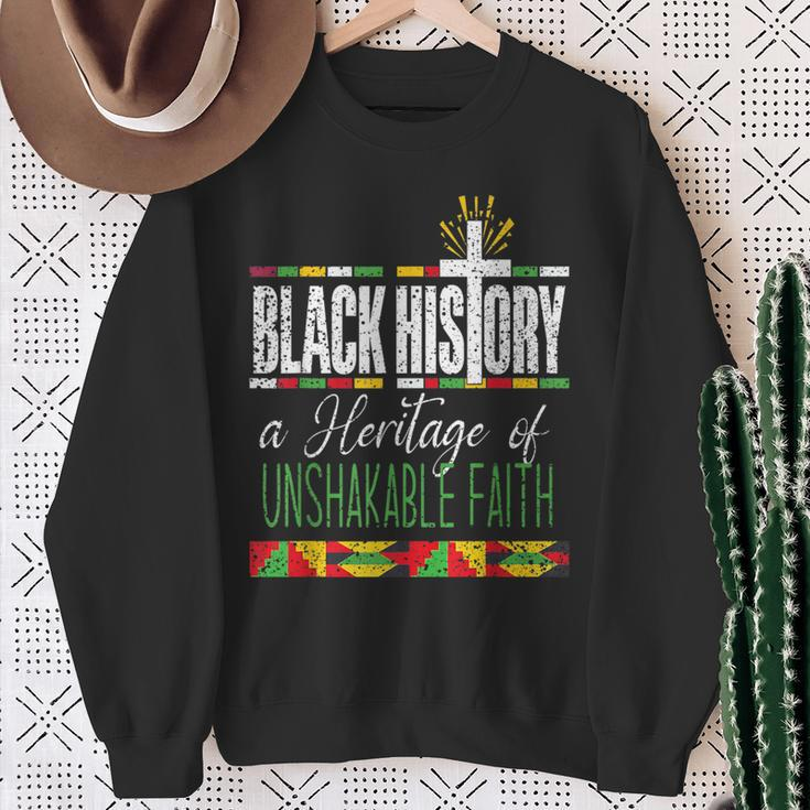 Vintage Black History A Heritage Of Unshakable Faith Bhm Sweatshirt Gifts for Old Women