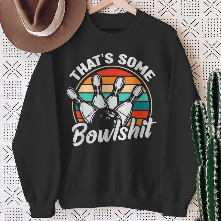 Vintage Bowling That's Some Bowlshit Retro Bowler Sweatshirt Gifts for Old Women