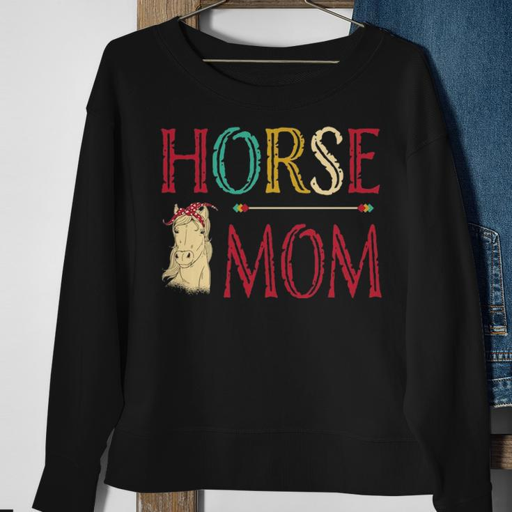 Vintage Horse Graphic Equestrian Mom Cute Horse Riding Sweatshirt Gifts for Old Women