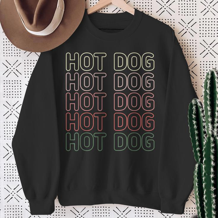 Vintage Hot Dog Hot Dogs Lovers Awesome Christmas Sweatshirt Gifts for Old Women