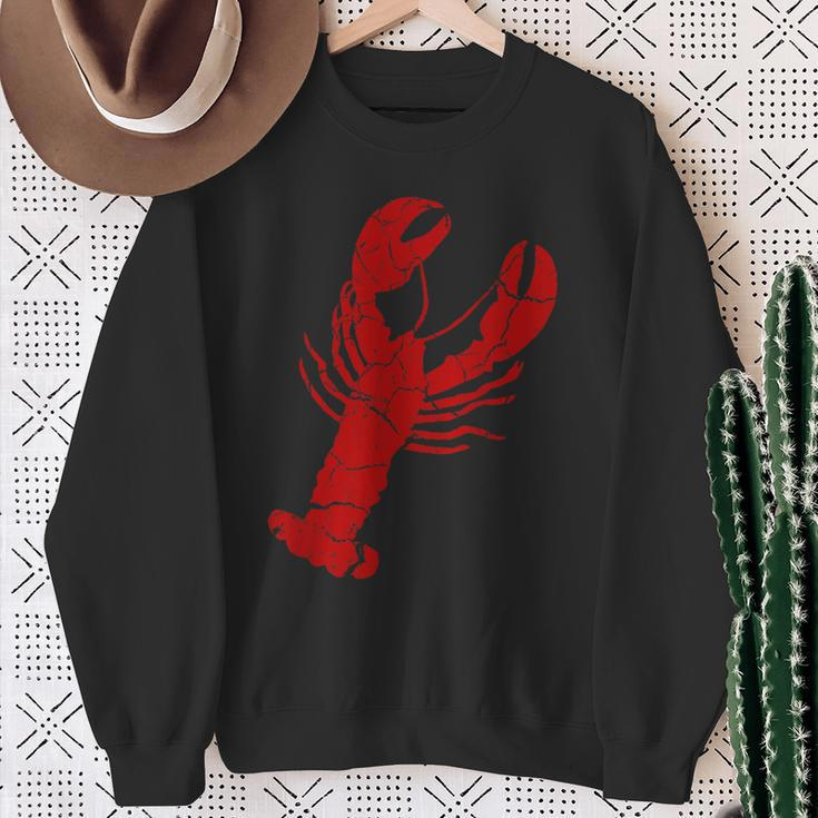 Vintage Lobster Print Red LobsterSweatshirt Gifts for Old Women