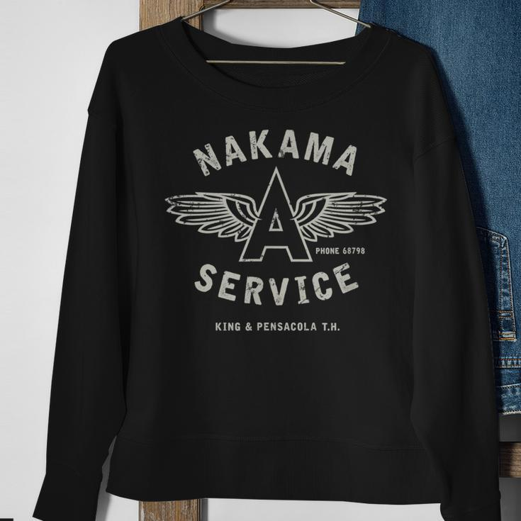 Vintage Megs Nakama Clay Gas Station Logo Sweatshirt Gifts for Old Women