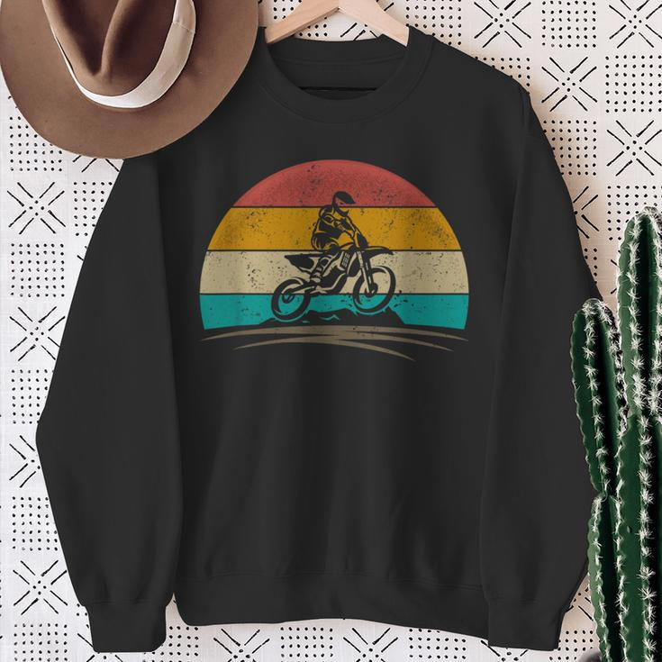 Vintage Motocross Dirt Bike Retro 70S Distressed Enduro Sweatshirt Gifts for Old Women