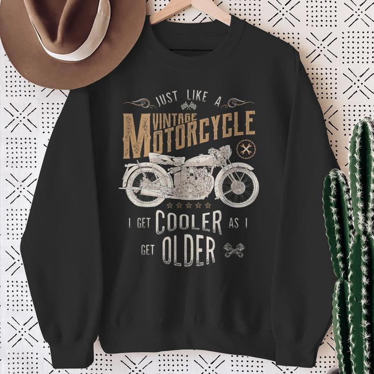 Vintage Motorcycle Cooler As I Get Older Biker Classic Bike Sweatshirt Gifts for Old Women