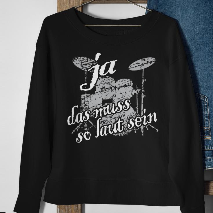 Vintage Percussion Drummer Drumset Das Muss So Lauten Sweatshirt Geschenke für alte Frauen