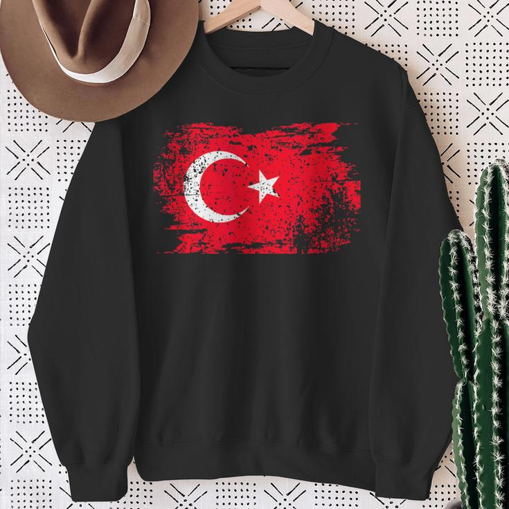 Vintage Pride Turkish Flag Turkey Sweatshirt Gifts for Old Women