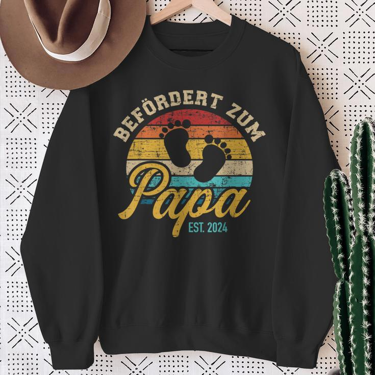 Vintage Retro Befördert Zum Papa 2024 Sweatshirt Geschenke für alte Frauen