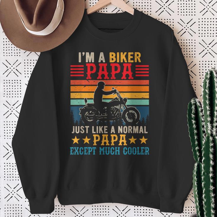 Vintage-Retro Ich Bin Ein Biker Papa Definitioniel Cooler Sweatshirt Geschenke für alte Frauen