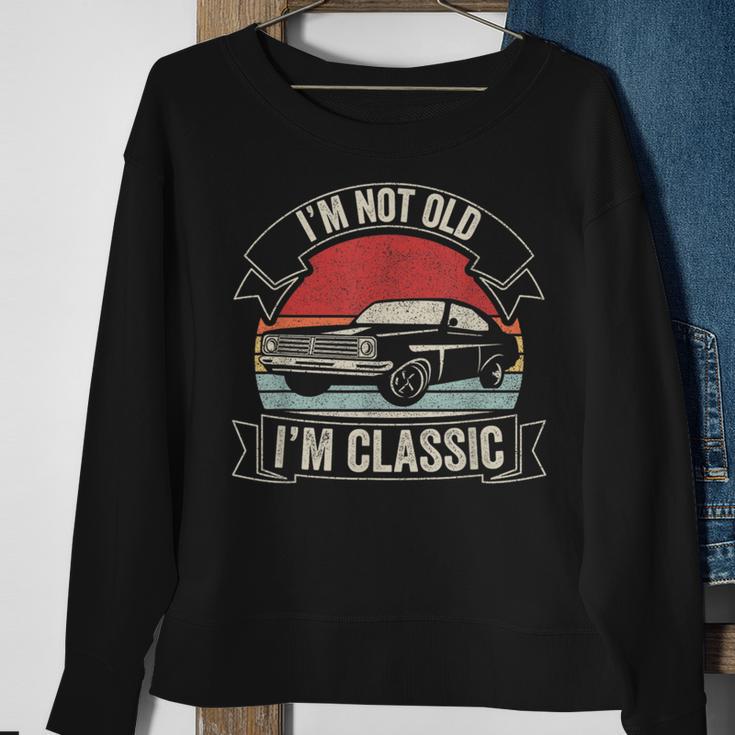 Vintage Retro I'm Not Old I'm Classic Car Graphic Print Sweatshirt Gifts for Old Women