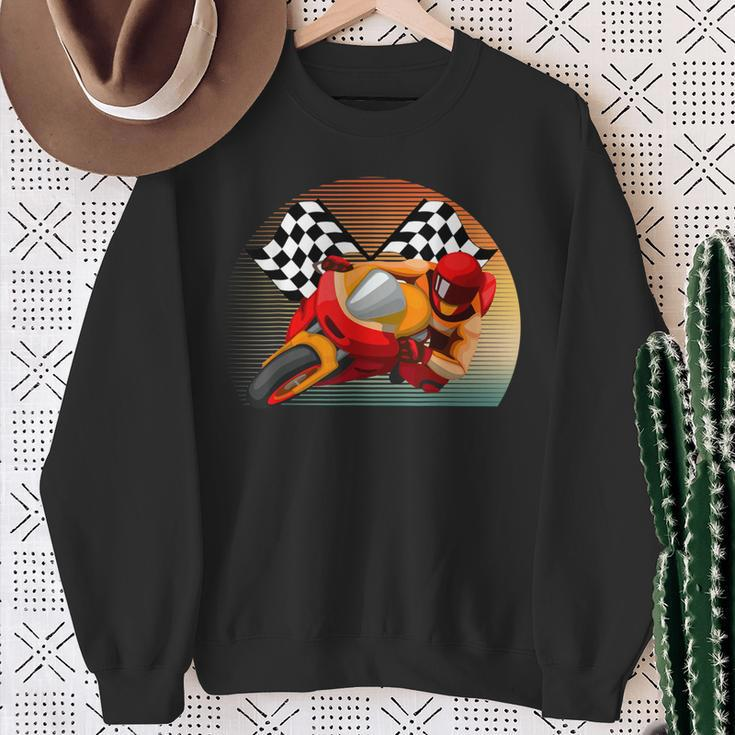 Vintage Retro Style Motorbike Moto Gp Sport Racing Fan Sweatshirt Gifts for Old Women