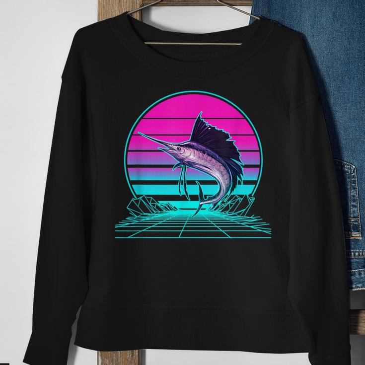 Vintage Retro Sunset Marlin Sweatshirt Geschenke für alte Frauen