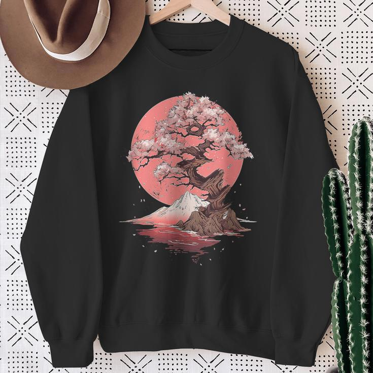 Vintage Sakura Garden Cherry Blossom Japanese Sweatshirt Gifts for Old Women
