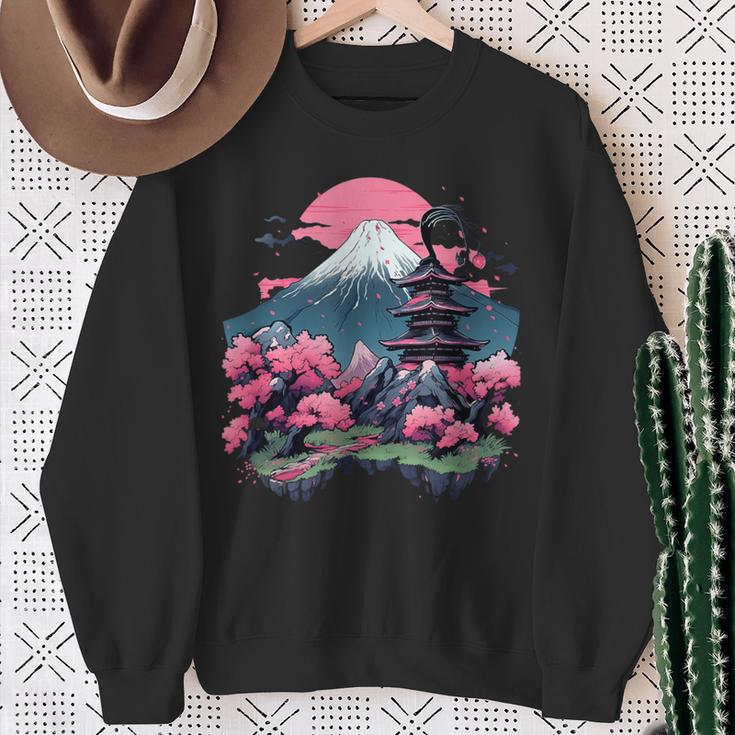 Vintage Sakura Garden Cherry Blossom Japanese Sweatshirt Geschenke für alte Frauen