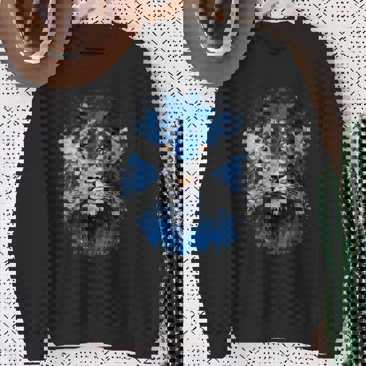 Vintage Scotland Flag Lion Face Scottish Scotland Flag Camisa de entrenamiento Regalos para ancianas