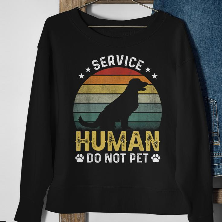 Vintage Service-Human Do Not Pet Dog Lover Sweatshirt Gifts for Old Women