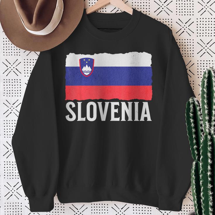 Vintage Slowenien Slowenien Flagge Slowenien Pride Herren Damen Sweatshirt Geschenke für alte Frauen