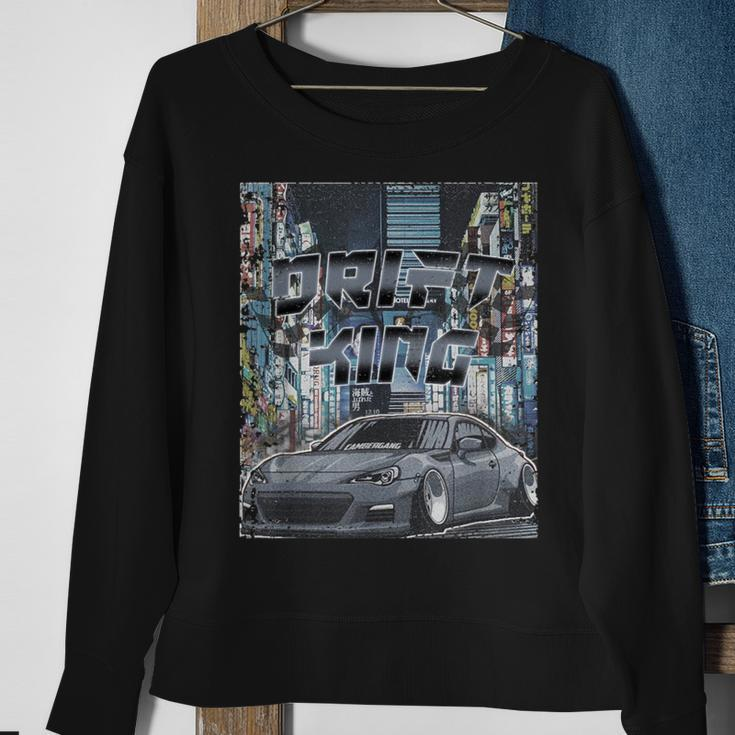 Vintage Streetwear Drift Car Graphic Apparel Sweatshirt Gifts for Old Women
