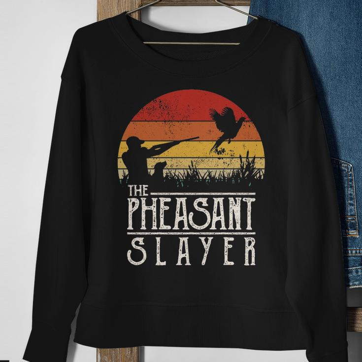 Vintage Sunset Retro Style Pheasant Hunting Pheasant Slayer Sweatshirt Gifts for Old Women