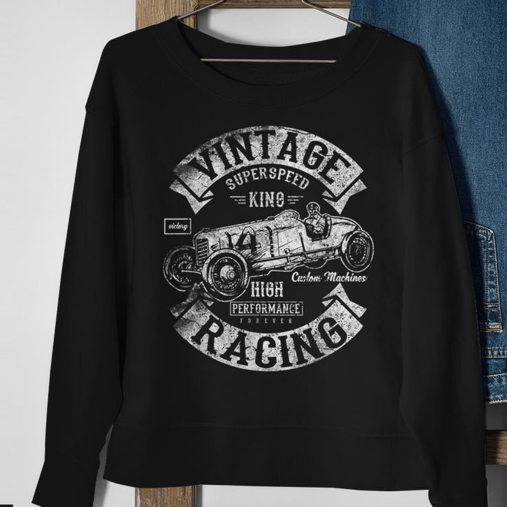 Vintage Superspeed King Racing Car Love Old Cars Sweatshirt Gifts for Old Women