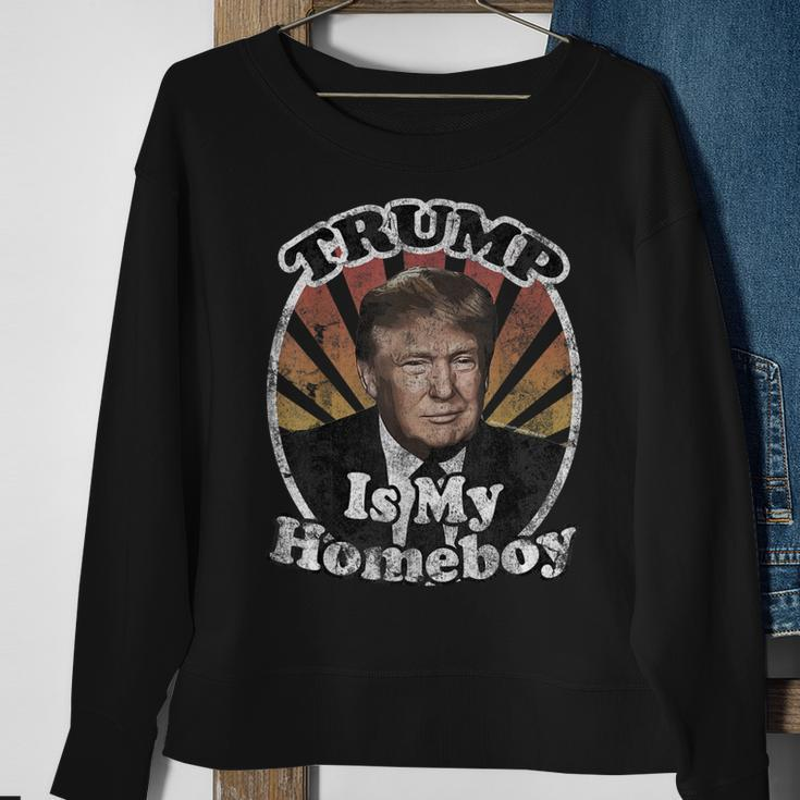 Vintage Trump Is My Homeboy President Donald Trump 2024 Sweatshirt Gifts for Old Women