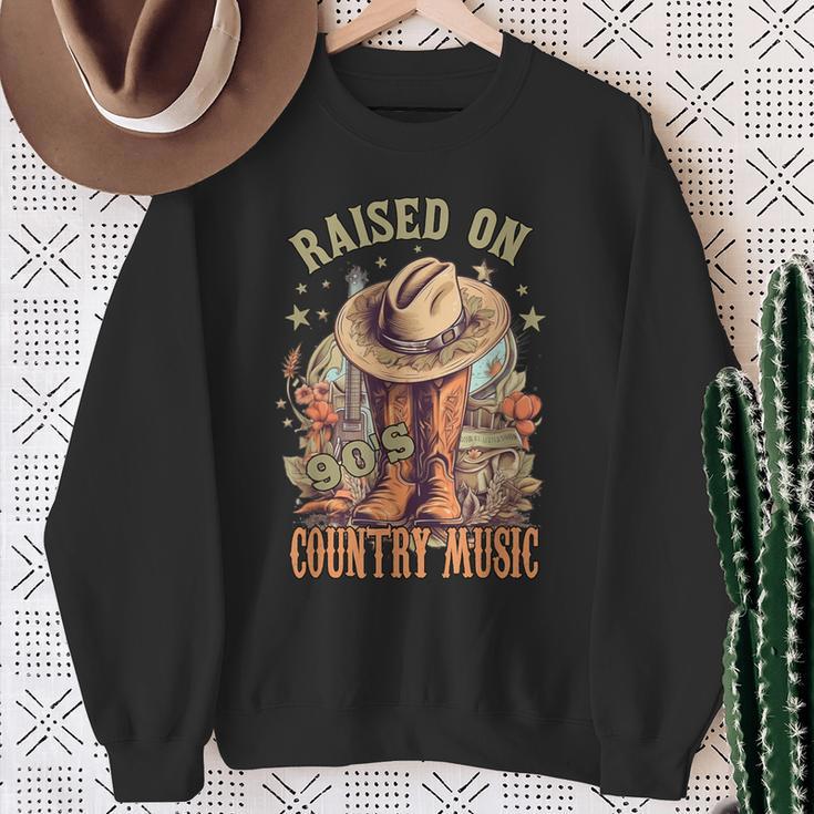 Vintage Western Music Raised On 90’S Country Music Sweatshirt Gifts for Old Women