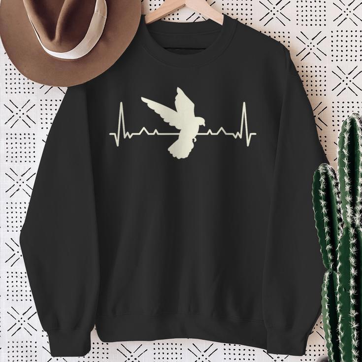 Vogel Taube Herzfrequenz Heart Rhythm Sweatshirt Geschenke für alte Frauen