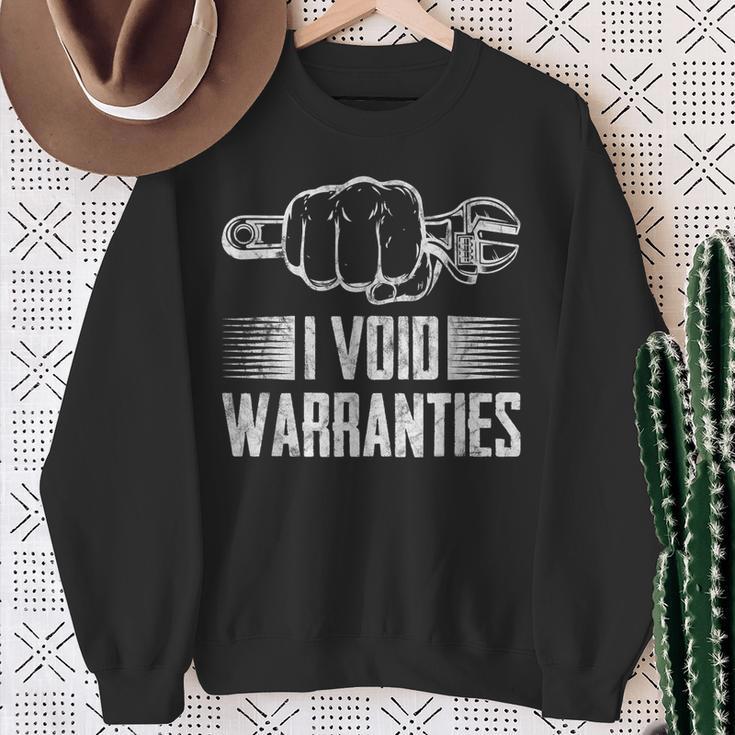 I Void Warranties Car Auto Mechanic Repairman Sweatshirt Gifts for Old Women