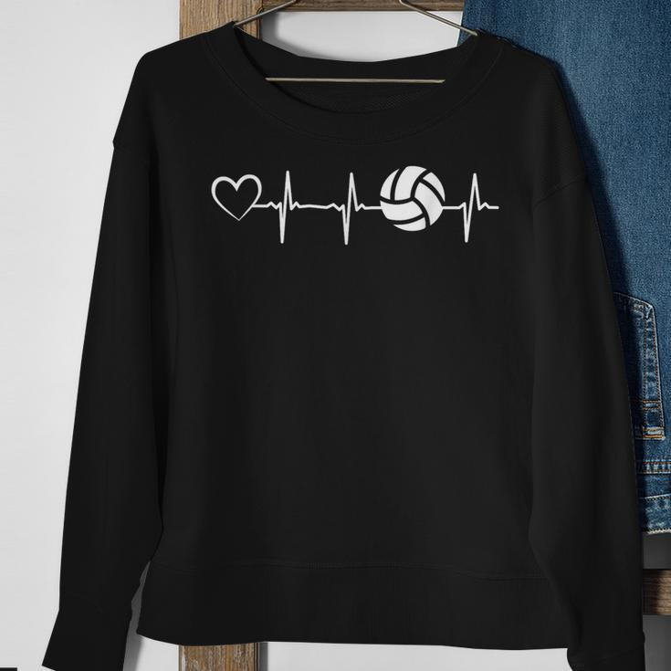 Volleyball Heartbeat Heart Volleyballer Beach Volleyball Sweatshirt Geschenke für alte Frauen
