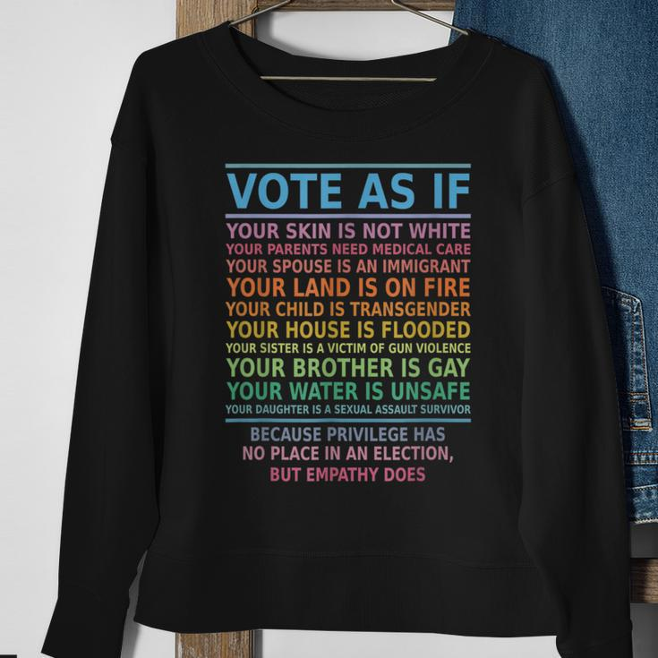 Vote As If Your Skin Is Not White Human's Rights Apparel Sweatshirt Gifts for Old Women