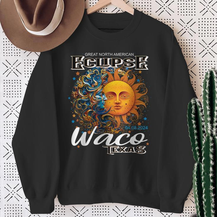 Waco Texas 2024 Total Solar Eclipse Cosmic April 8 Souvenir Sweatshirt Gifts for Old Women