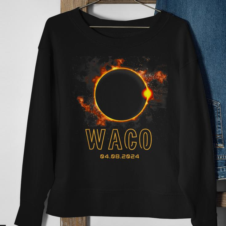 Waco Texas Total Solar Eclipse 2024 April 8Th Souvenir Sweatshirt Gifts for Old Women