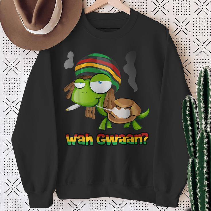 Wah Gwaan Patois Jamaica Turtle Jamaican Slang Sweatshirt Gifts for Old Women