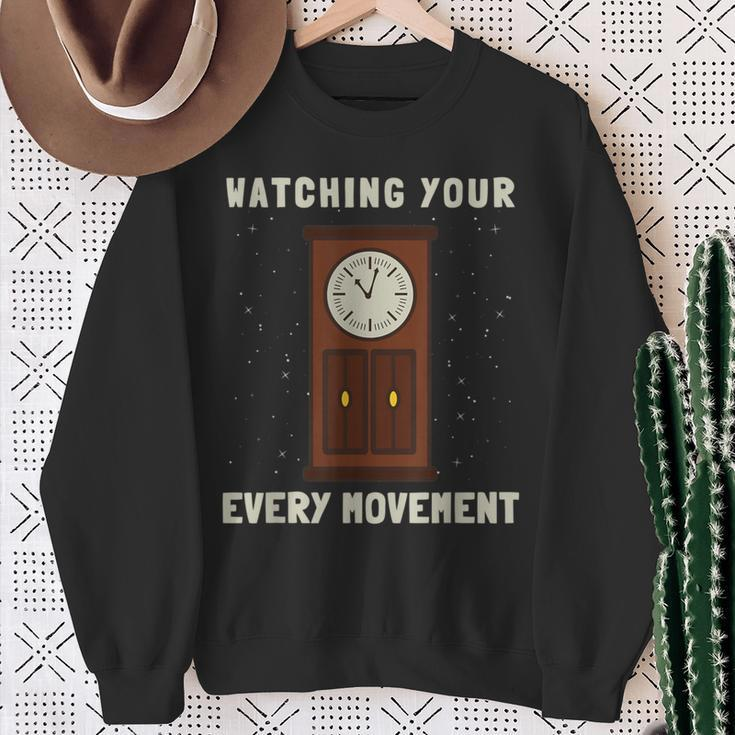Watch Collector Watchmaker And Horologist Grandfather Clock Sweatshirt Gifts for Old Women