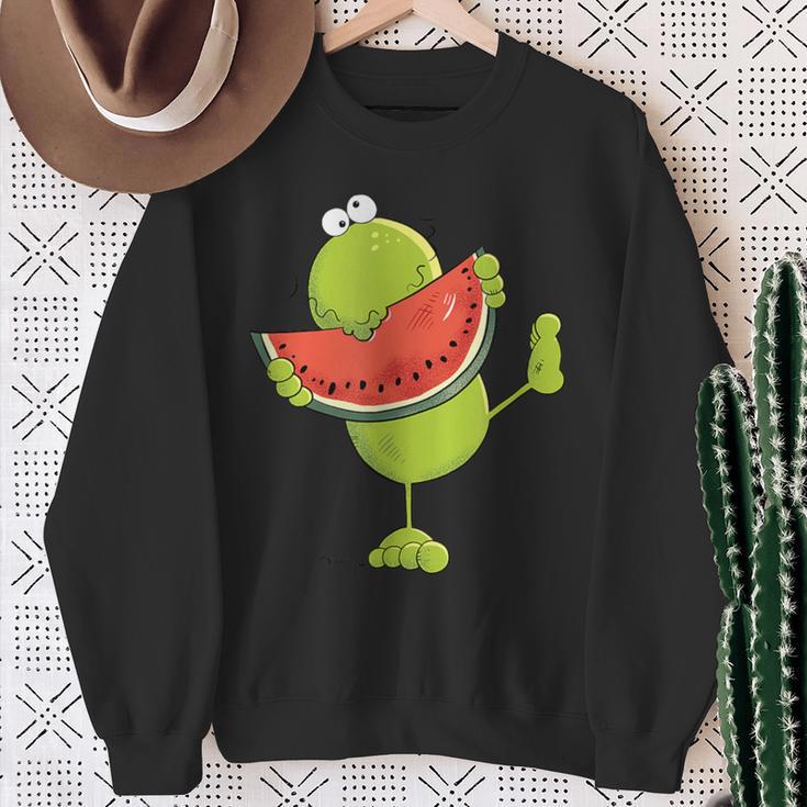 Watermelon Frog I Summer Fruits I Fun Sweatshirt Geschenke für alte Frauen