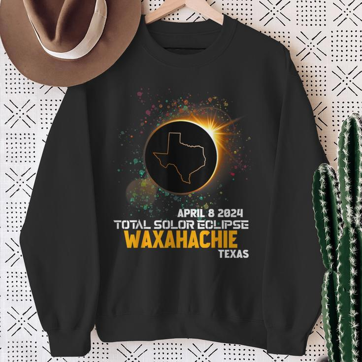 Waxahachie Texas Total Solar Eclipse 2024 Sweatshirt Gifts for Old Women