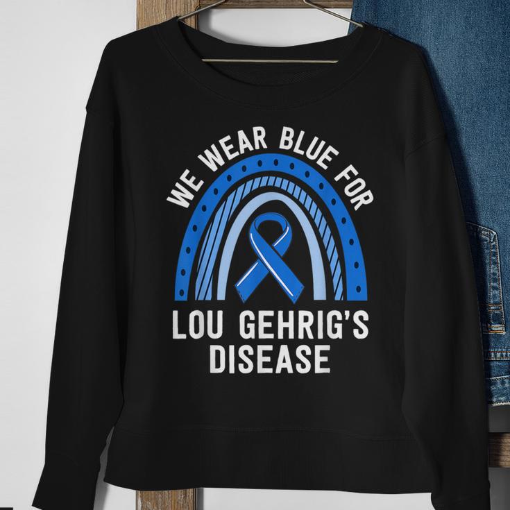 We Wear Blue Lou Gehrig's Disease Awareness Als Family Sweatshirt Gifts for Old Women