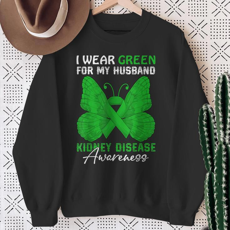 I Wear Green For My Husband Kidney Disease Awareness Day Sweatshirt Gifts for Old Women