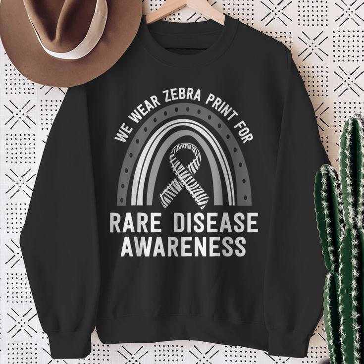 We Wear Zebra Print Rare Disease Awareness Eds Family Group Sweatshirt Gifts for Old Women